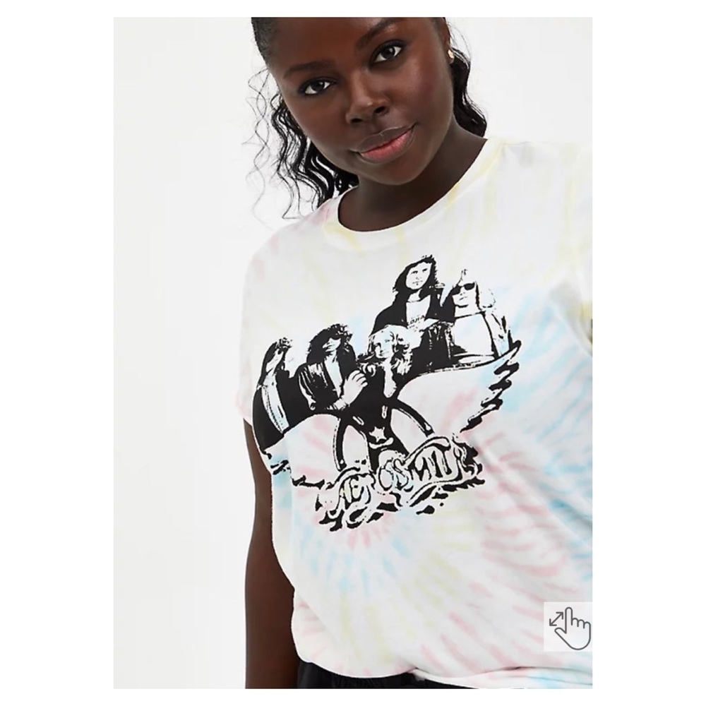 Torrid Aerosmith tie dye crew tee